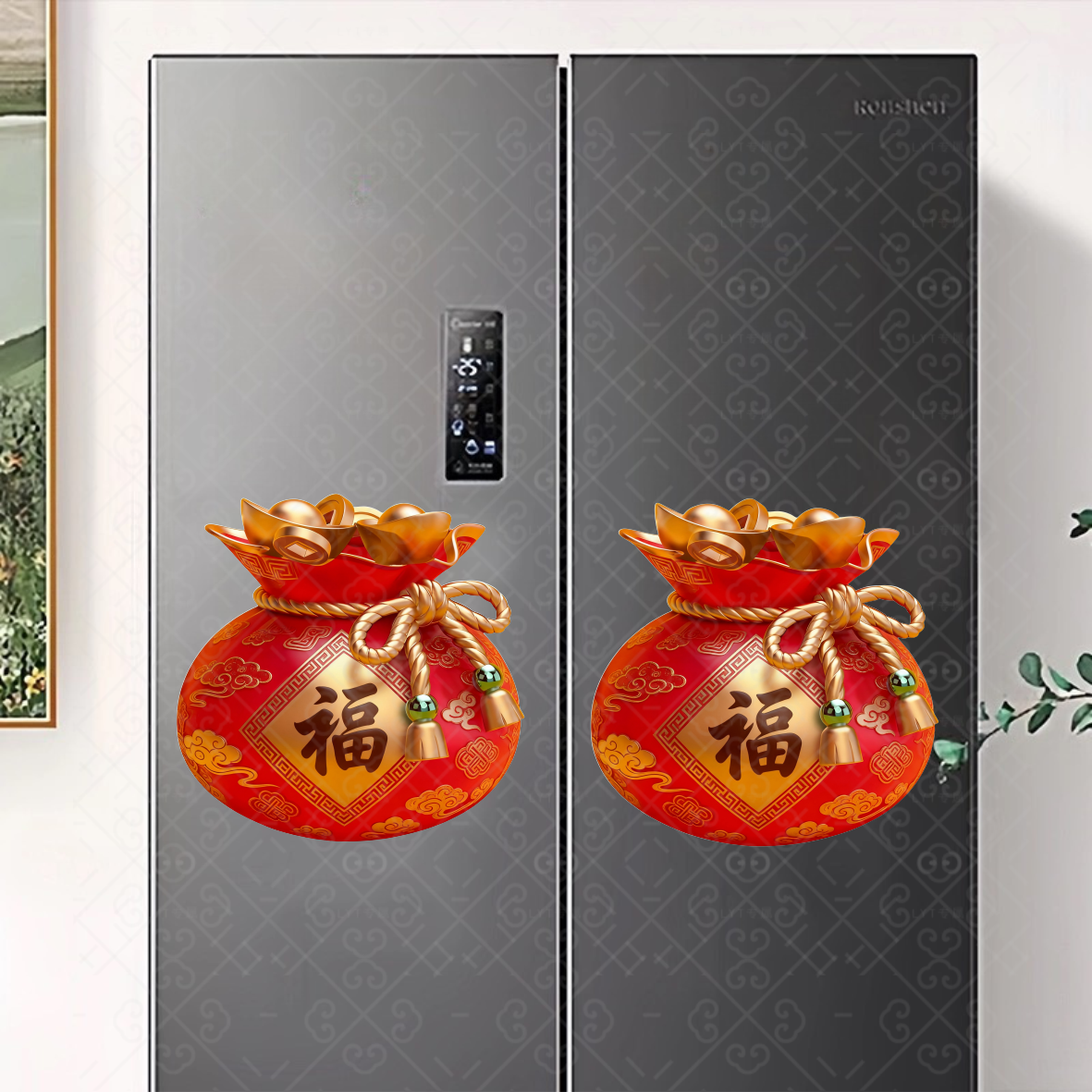 新年福袋红色招财进宝春节元旦门店冰箱橱柜新居入宅自粘福袋贴画,淘宝优惠券,粉丝福利购,淘宝优惠卷