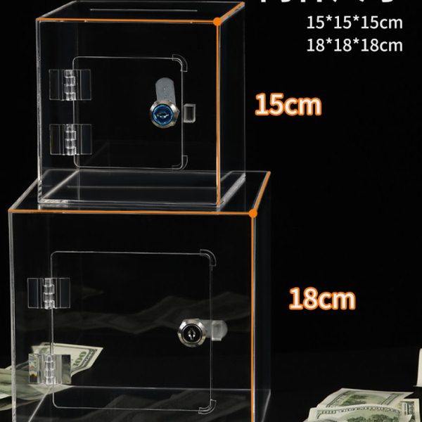 透明亚克力存钱罐只进不出带锁可取出大容量储蓄罐捐款箱网红钱箱,淘宝优惠券,粉丝福利购,淘宝优惠卷