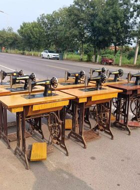 民俗老物件缝纫机80年代复古老式脚踏缝纫机影视道具服装店装摆件