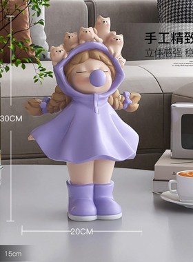 可爱女孩摆件客厅电视柜酒柜玄E关家居装饰品生日乔迁礼物