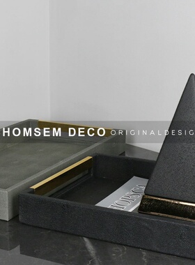 样板房间家居软装饰品创意大托盘C售楼处酒店置物盘桌茶几果盘摆