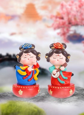 古风美女西安唐宫赋不p倒翁小姐姐摆件家居国潮风装饰景区节日礼