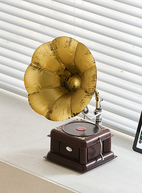 经典复古留声g机摆件怀旧家居客厅电视柜酒柜酒吧咖啡厅收藏装饰