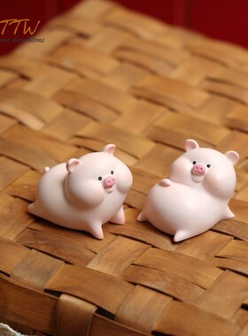 卡通治愈可爱快乐毛毯猪猪树脂摆件闺G蜜情人节送礼物餐厅橱窗装