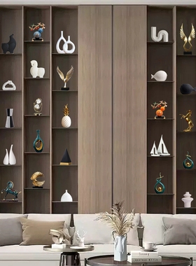 新中式轻奢摆件创意家居高档酒店客厅电视柜酒柜T办公室装饰品摆