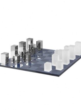现代简约创意磨砂电镀水晶棋盘摆件轻奢软装饰品摆件客厅售楼处