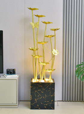 大型北欧轻奢客厅现代水景装饰循环流水摆M件玄关电视柜沙发旁落