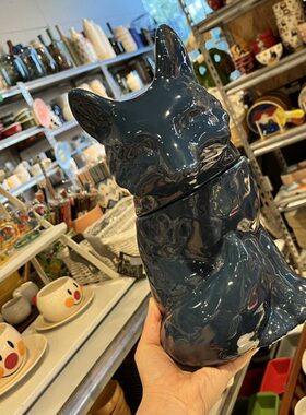 出口美国陶瓷摆件陶瓷储物罐陶瓷狐狸