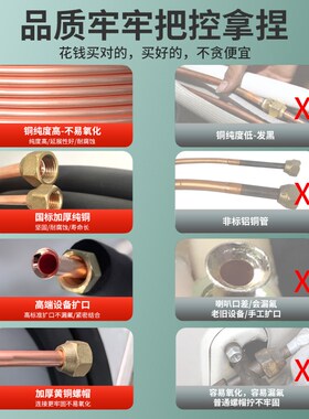 空调管子家用铜管专用延长管连接管加长外机1.5匹3p5多少钱一米