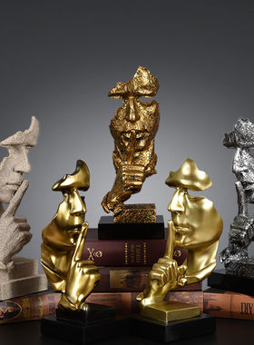 现代简约沉默是金摆件创意轻奢客厅酒柜装饰品Q北欧雕塑办公室家