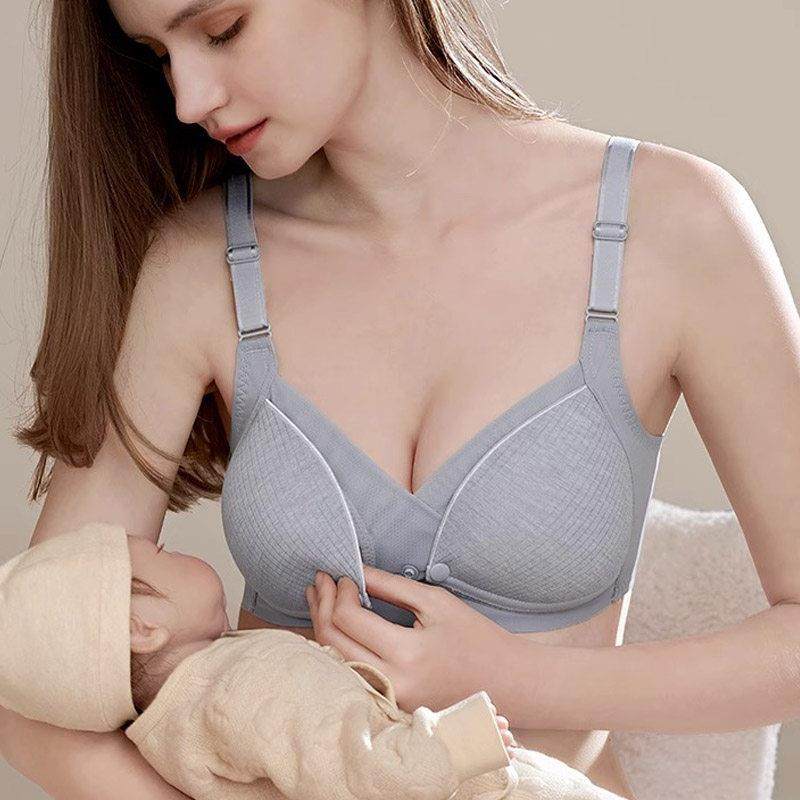 纯棉质哺乳内衣孕妇怀孕中期喂奶透气睡眠文胸前扣式聚拢收副乳罩,淘宝优惠券,粉丝福利购,淘宝优惠卷