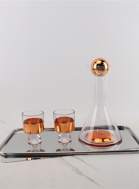 现代简约镜面g收纳托盘玻璃酒具卧室餐厅书房办公室茶几家居装饰