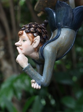 倒立精灵树脂摆件户外q创意品大树装饰吊饰旅游风景区幼儿园装饰