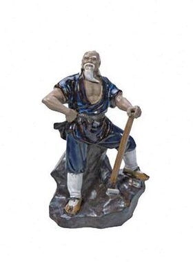 石湾公仔陶瓷老愚公移山摆件家居饰品书房电视柜玄关老农民摆设