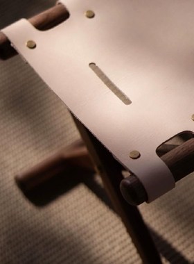 新中式换鞋凳折叠椅马扎黑胡桃木I实木便携小椅子户外矮凳