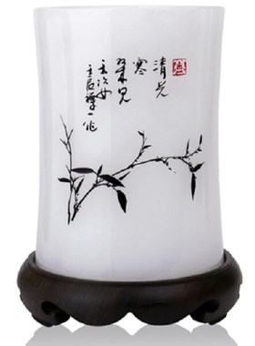 笔筒玉盘b茶叶罐花瓶器琉璃玉家居公司装饰实用摆件送朋友领导老
