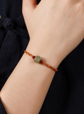 禅木匠【小翠微】清新橄榄核上岸竹节玉石南O瓜珠星月菩提细款手