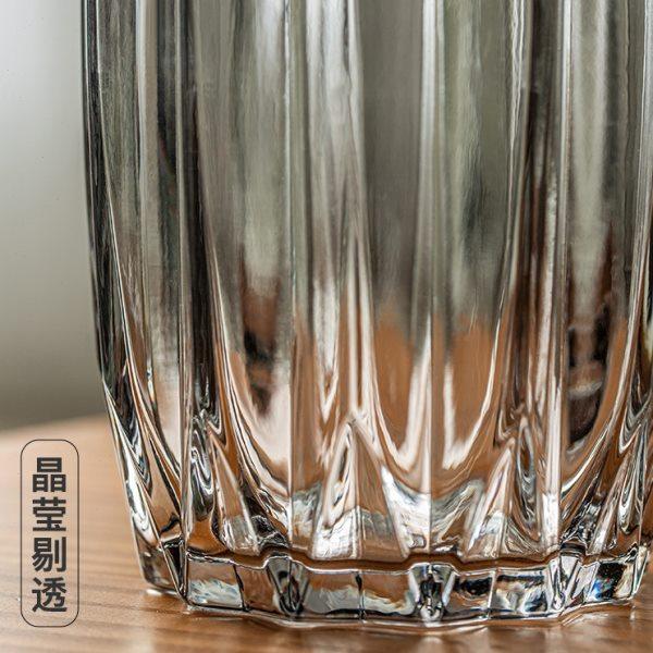 花瓶插花客厅高级感玻璃摆件轻奢透明水养百合矮款玫瑰宽口北欧小,淘宝优惠券,粉丝福利购,淘宝优惠卷