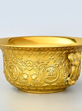 纯铜聚宝盆摆件招财玄关铜盆聚财居客厅M店铺洒柜礼品铜聚宝盆