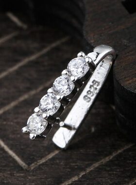 925银吊坠吊扣空托 镶嵌佛公玉石平安扣项坠银托蜜蜡夹扣空托配件