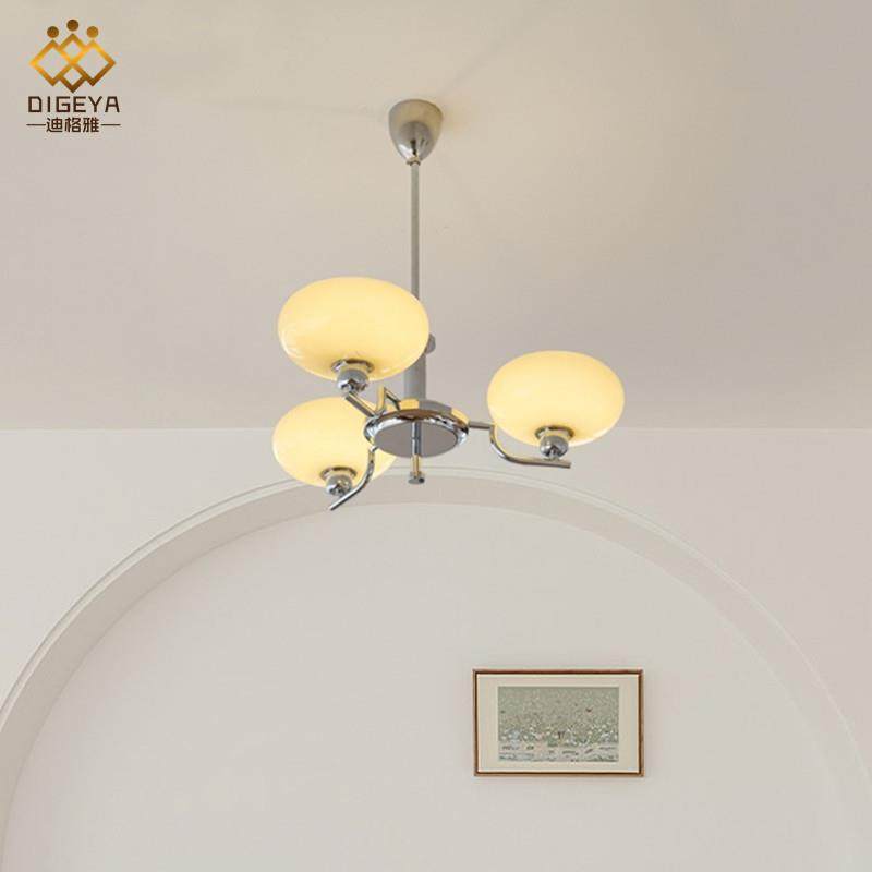 北欧创意个性奶光玻璃灯中古现代法式包豪斯卧室书房客厅餐厅吊灯,淘宝优惠券,粉丝福利购,淘宝优惠卷