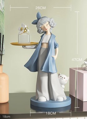 女孩玄关钥匙收纳k摆件家居饰品办公桌客厅电视柜装饰乔迁新居礼