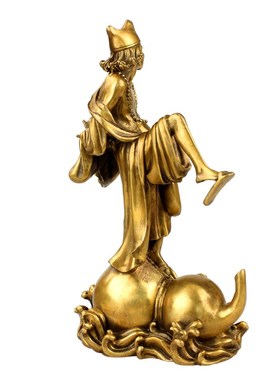 黄铜济公和尚摆件o降龙罗汉家居工艺品笑佛葫芦摆设