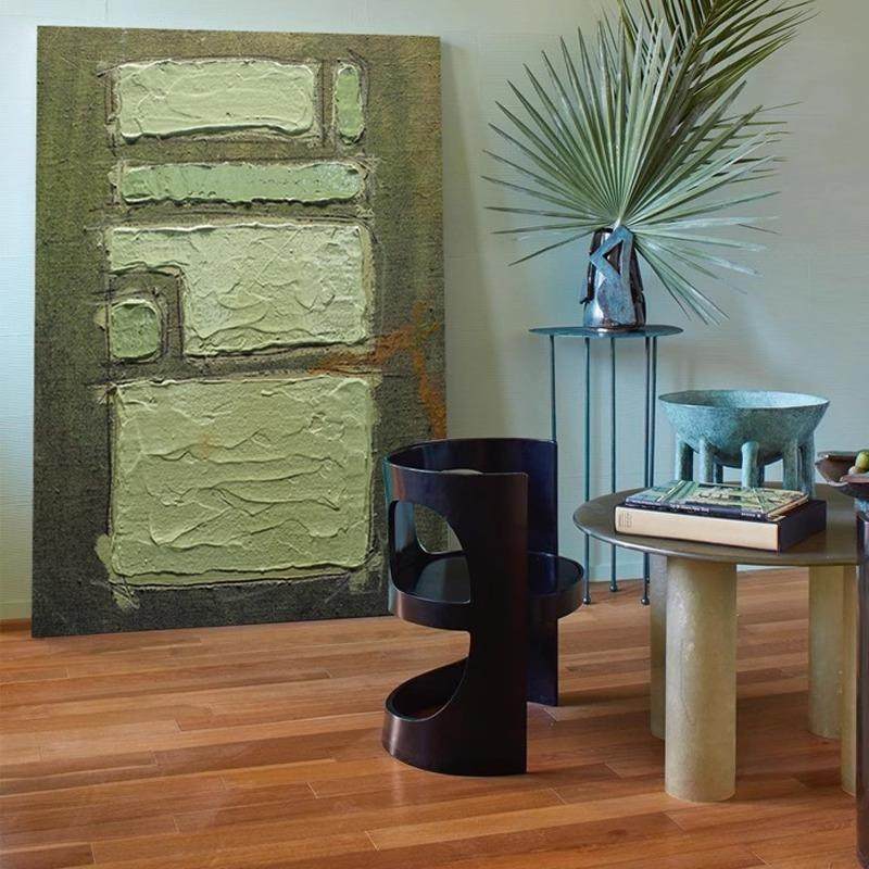 中古奶油风纯手绘油画客厅沙发背景装饰画赤贫诧寂风绿色玄关挂画,淘宝优惠券,粉丝福利购,淘宝优惠卷