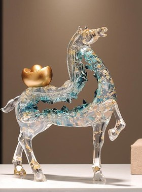 马上有钱办公室老板桌马到成功招财摆件H客厅酒柜家居饰品乔迁礼