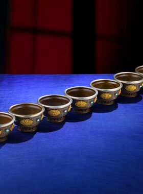 慧宝铜供水杯藏式八吉祥供水碗供碗供杯铜家用供具用品七供杯7cm