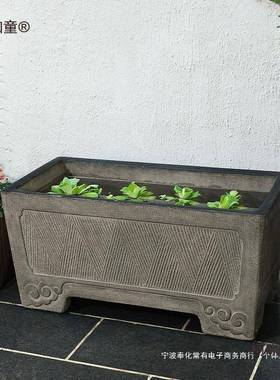 户外阳台养鱼池造景摆件庭院布置室外古法小鱼缸景观院子落麦太保