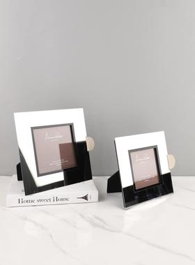 现代简约不锈钢镜面相框桌面装饰摆件客厅卧室床头柜软装家居饰品