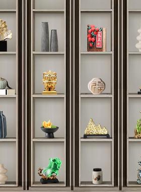 新中式老板办公室领导办公桌摆件高端大气上档次茶室展示柜装饰