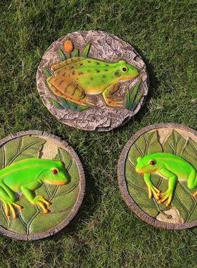 花园装饰石板发光踏步石垫脚石庭院铺路汀步石草坪垫脚石创意石