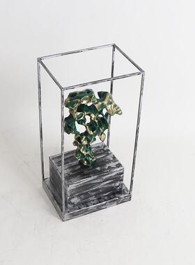 现代新中式样板房玄关太湖石软装摆件客厅电视柜玄关橱窗家居摆设