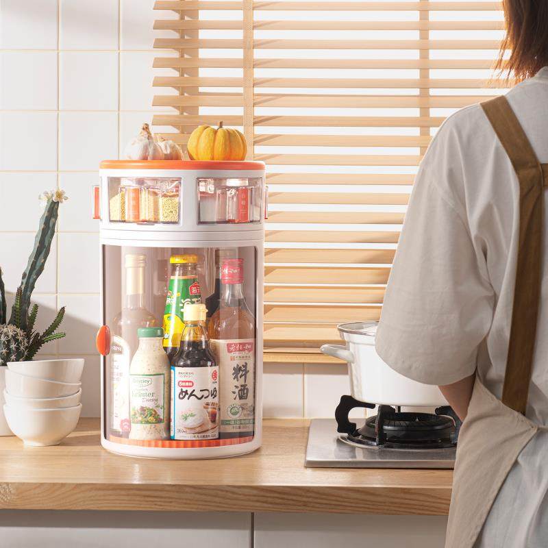 19EK旋转调料置物架家用台面厨房用品大全调味瓶储物柜调味品架收,淘宝优惠券,粉丝福利购,淘宝优惠卷