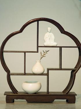 实木博古架新中式鸡翅木古典多宝阁古董架茶具架置物架摆件展示架
