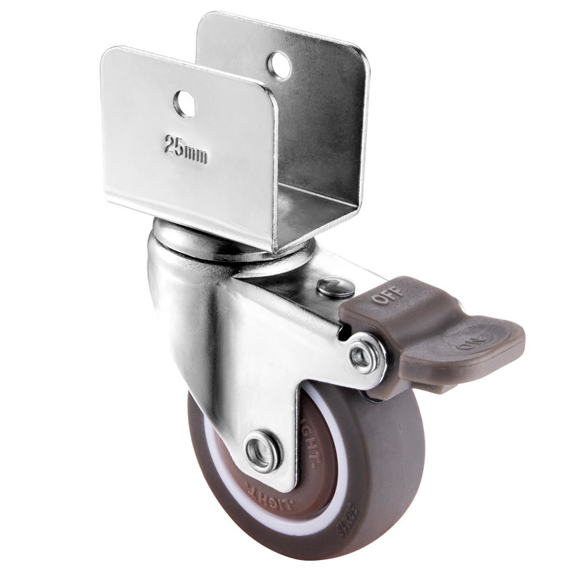 万向轮小轮子配件2寸U型万向带煞车夹板轮婴儿床书桌书柜餐桌滑轮,淘宝优惠券,粉丝福利购,淘宝优惠卷