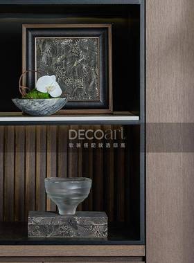 家居新中式书房书柜样板房装饰摆件软装柜体饰品陈列多件套