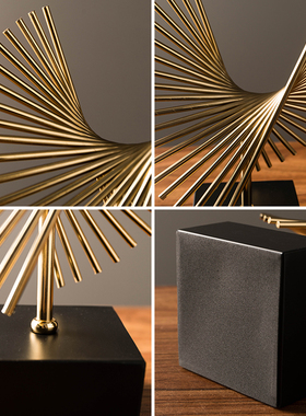 轻奢金属酒柜摆件现代简约客厅电视柜H桌面抽象艺术工艺家居装饰