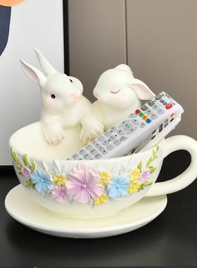 创意家居饰品可爱兔钥匙收纳摆件客厅酒柜装饰品玄U关门口鞋柜摆