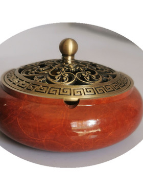 纯铜香炉摆件香薰炉烟灰缸茶几办公D室烟灰缸家居装饰创意礼品摆