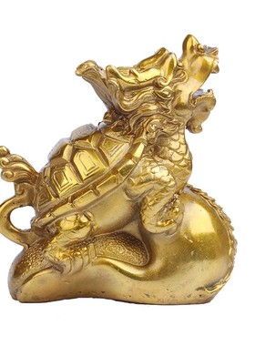 大号纯铜龙龟三代龙龟铜如意归来寿龟母子龙龟招财摆X件黄铜龙头