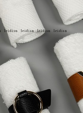 样板房洗手间仿大理石纹毛巾扣卡其皮扣K洗手台浴室软装饰品摆件