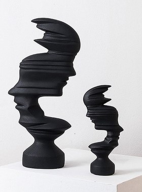 现代简约创意抽象人像艺术感人脸树脂雕塑书柜电视V柜大号装饰摆