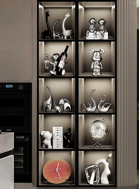 现代酒柜装饰品摆件高端s轻奢大气上档次客厅电视柜餐边柜乔迁礼