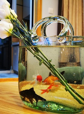 客厅装饰摆件玄关轻奢鞋柜高档电视柜入户美容院茶U几软装鱼缸花