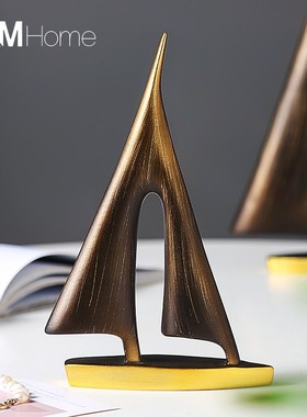 创意轻奢一帆e风顺帆船摆件客厅电视柜酒柜装饰品办公室桌面工艺