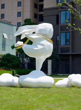 户外草坪卡通f几何抽象云朵兔子大型摆件雕塑装饰小区商场公园造