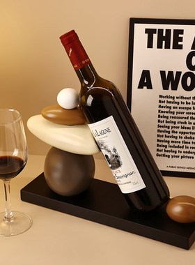 轻奢高档时来运转红酒架摆件玄关餐边柜高级感R客厅酒柜装饰品酒